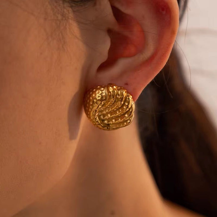 Dome Ripple Twist Earrings - Élan D&