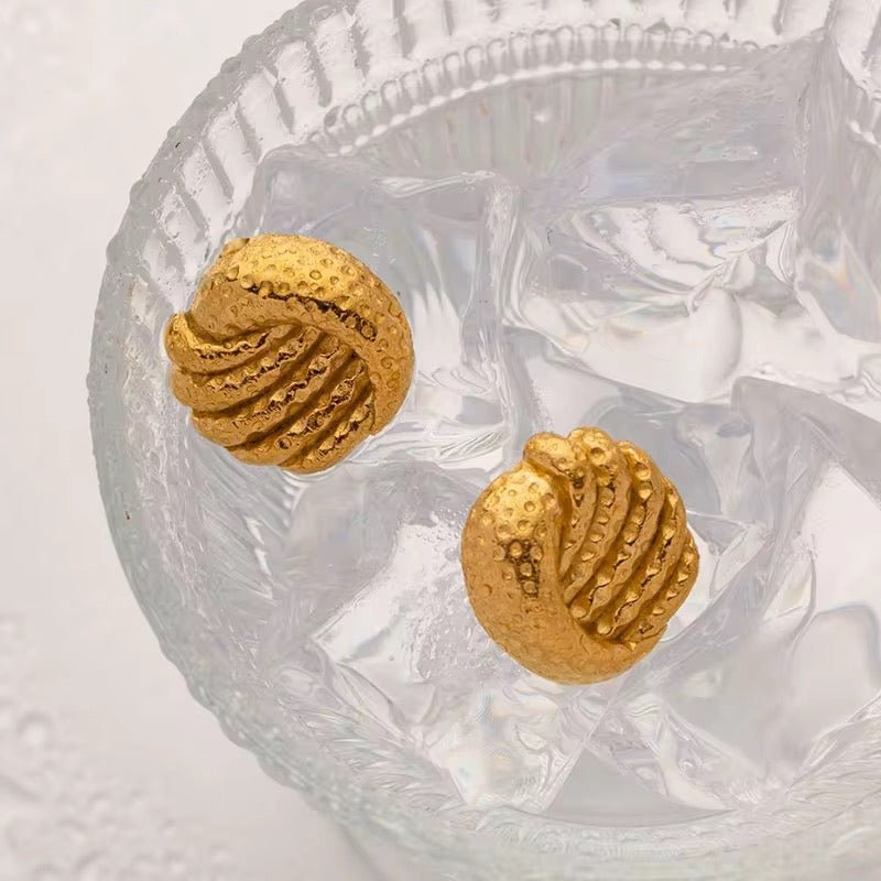 Dome Ripple Twist Earrings - Élan D'Or