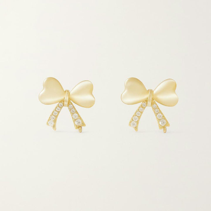 Glam Heart Bow Earrings for Women - Élan D&