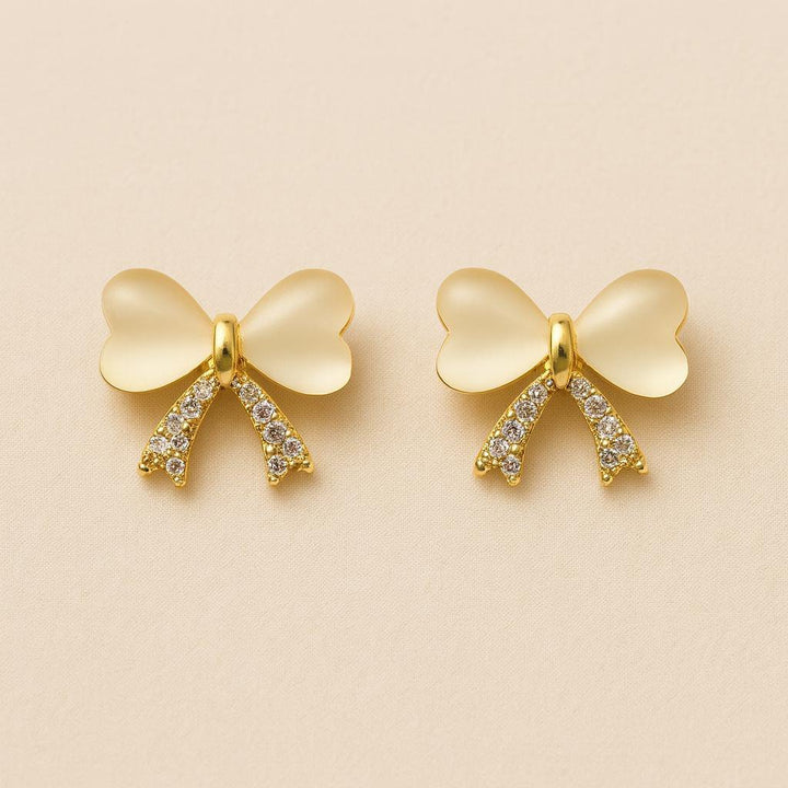Glam Heart Bow Earrings for Women - Élan D&