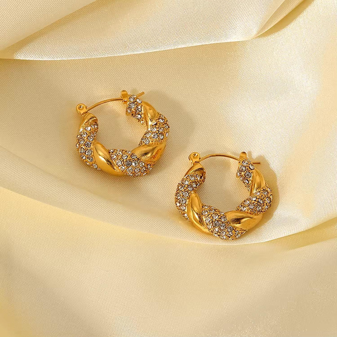 Golden Braid Dazzle Earrings - Élan D&