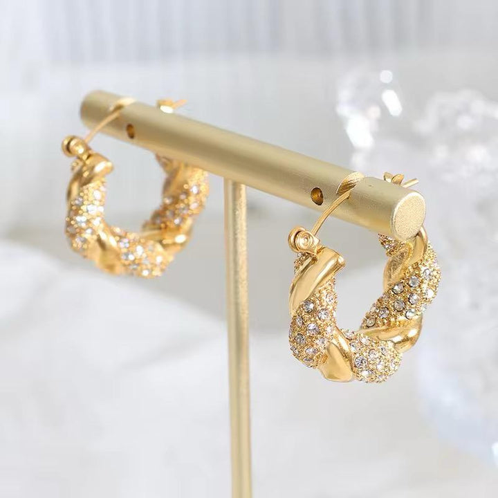 Golden Braid Dazzle Earrings - Élan D&