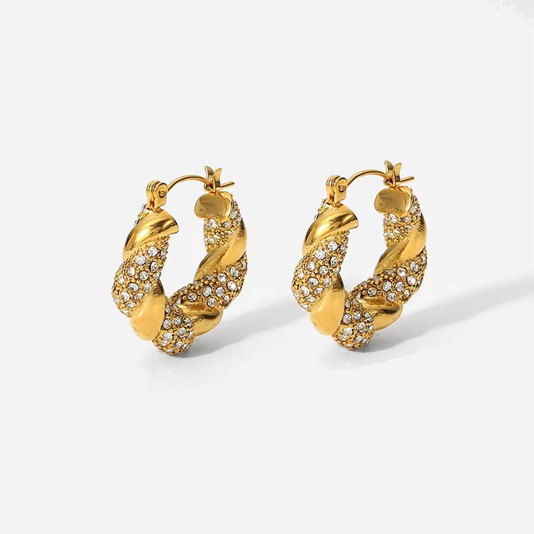 Golden Braid Dazzle Earrings - Élan D&