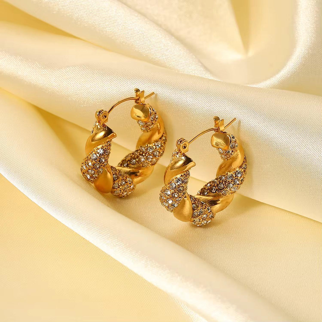 Golden Braid Dazzle Earrings - Élan D&