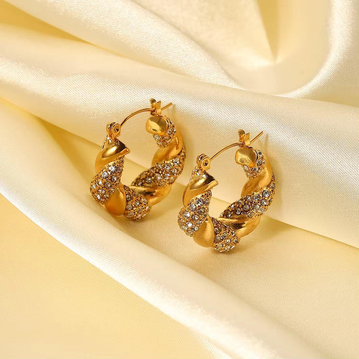 Golden Braid Dazzle Earrings - Élan D&