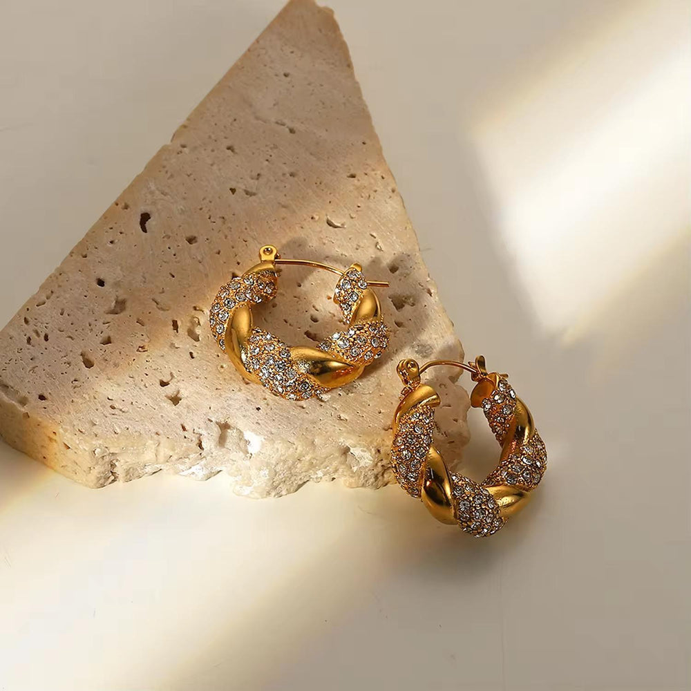 Golden Braid Dazzle Earrings - Élan D'Or