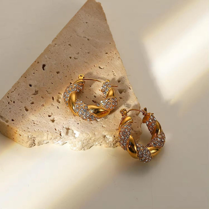 Golden Braid Dazzle Earrings - Élan D&