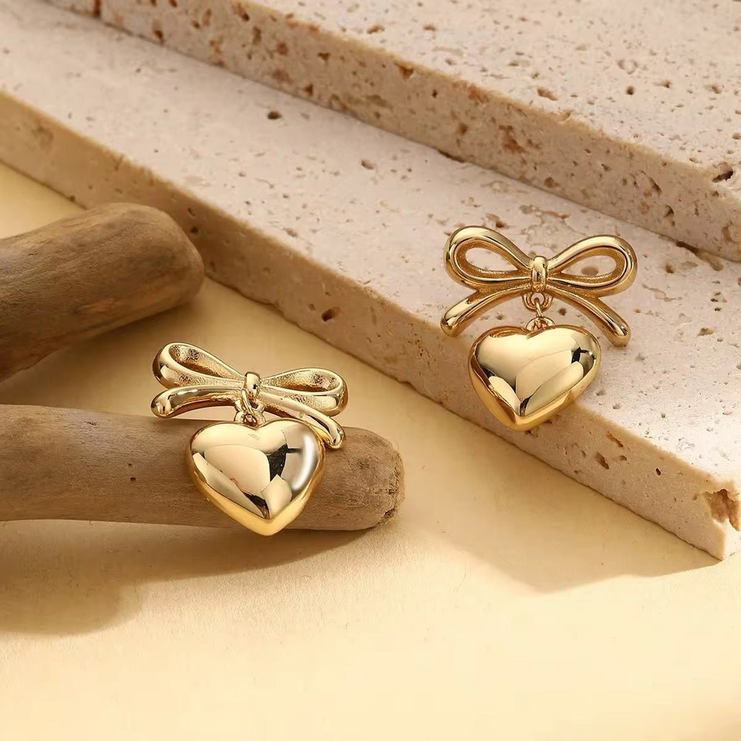 Grazia Heart &amp; Bow Pendant Set - Élan D&