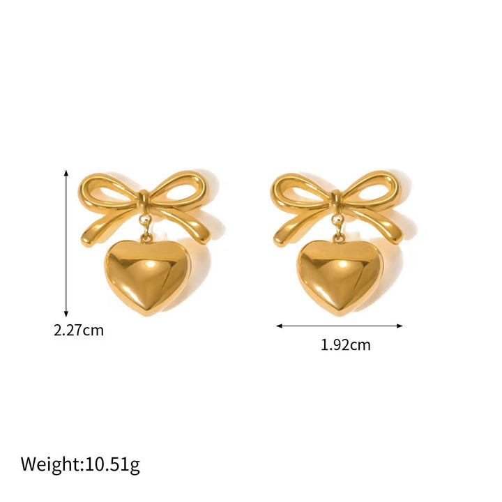 Grazia Heart &amp; Bow Pendant Set - Élan D&