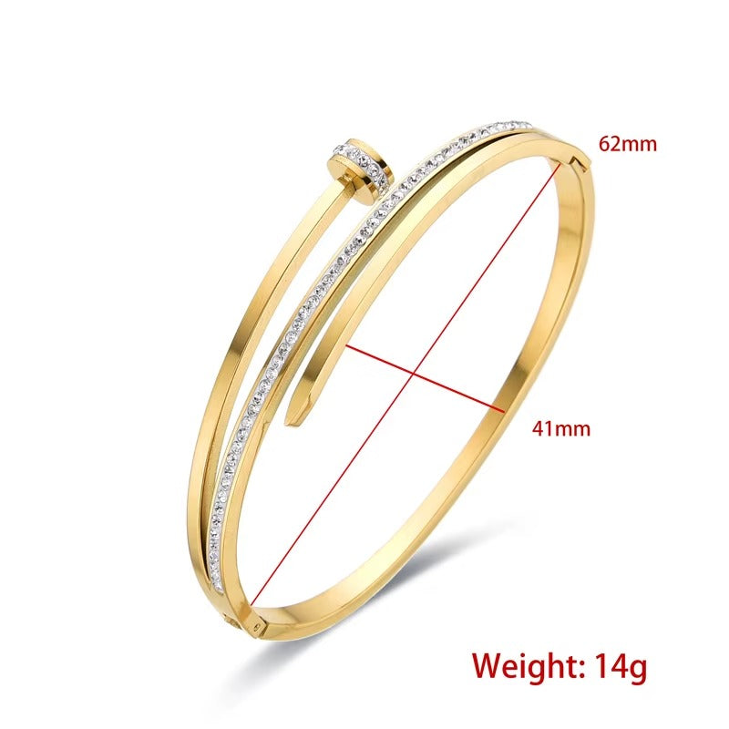 Sparkling Nail Shape Bracelet for Women