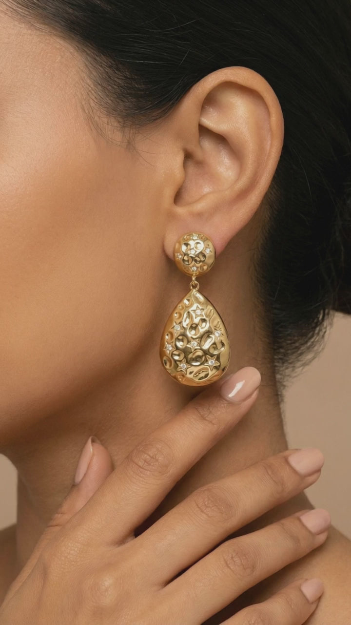 Starburst Dome Hoop Earrings