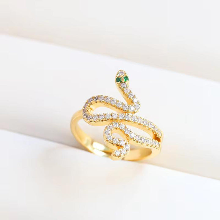 Serpent Crystal Motif Ring - Élan D&
