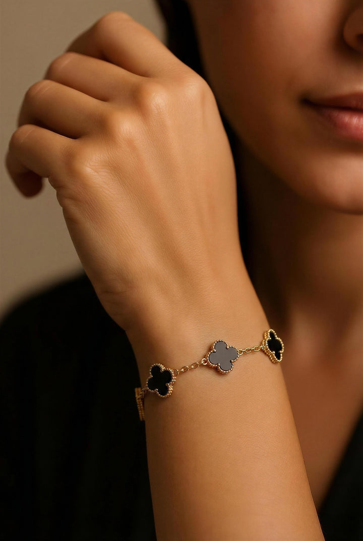 TWILIGHT NOIR PETAL BRACELET - Élan D&