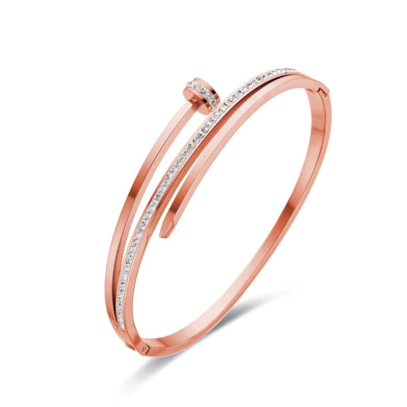 Sparkling Nail Shape Bracelet for Women